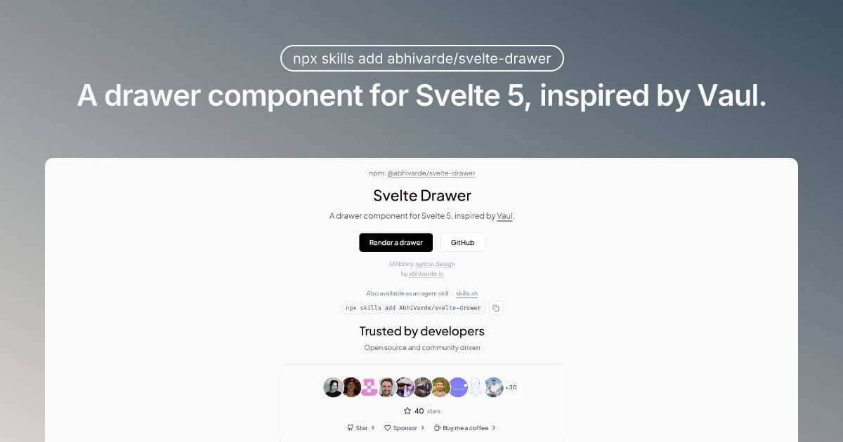 Svelte Drawer