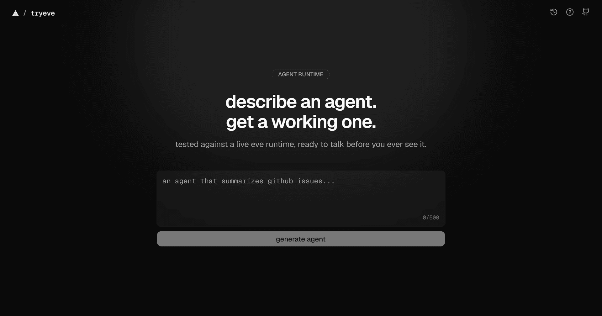 tryeve, agent runtime for eve